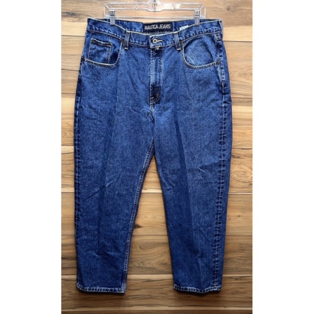 Nautica Jeans Mens 38x30 Blue Easy Fit Tapered Leg Heavy Denim Baggy Y2K VTG
